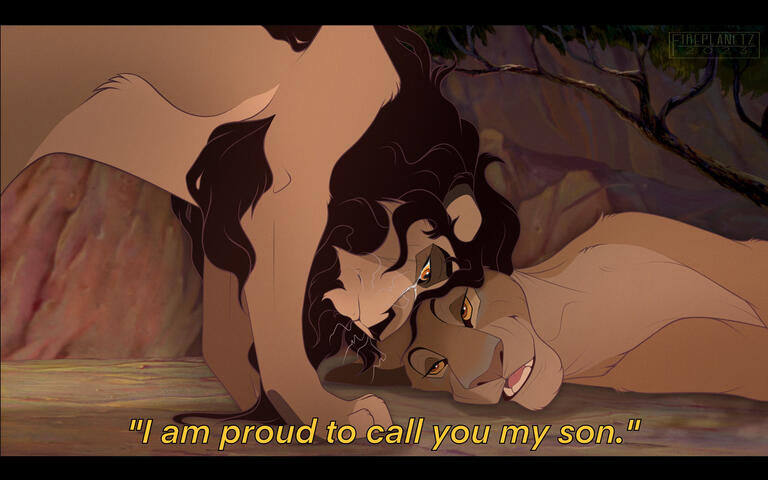 Old version of Mbali saying goodbye to his mother, Sarabi.