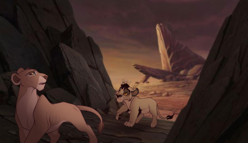 Malka, under order of Sarabi, takes Mbali away from the Pridelands and the cruelty of his father.