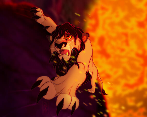 Mbali begging Simba to help him (redraw)