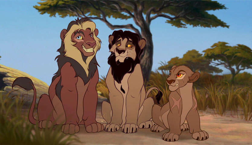 Mbali and his new pride, Okoro (left) and Vashti (right).